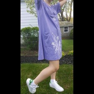 Kokopelli Vintage Purple T Shirt Dress